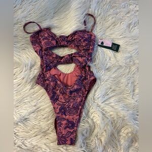 Women’s Pink and Purple Paisley OnePiece Swim